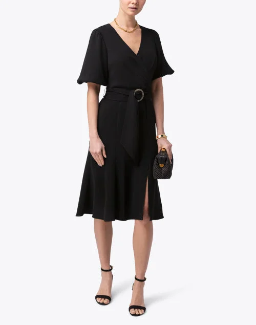 Esmeralda Black Stretch Crepe Dress