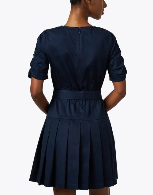 Lilith Navy Poplin Dress