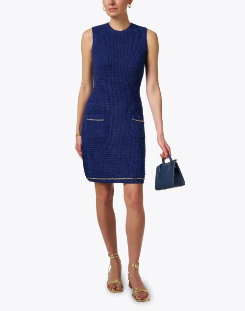 Saige Blue Knit Sheath Dress