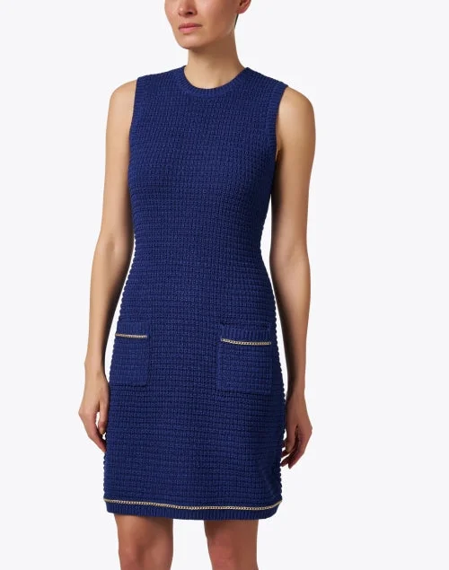 Saige Blue Knit Sheath Dress